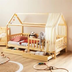 Hausbett NUNA In 90 X 200 Cm Aus Massiver Kiefer, Natur -Möbelhaus 71300 AC2