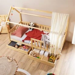 Hausbett NUNA In 90 X 200 Cm Aus Massiver Kiefer, Natur -Möbelhaus 71300 AC3