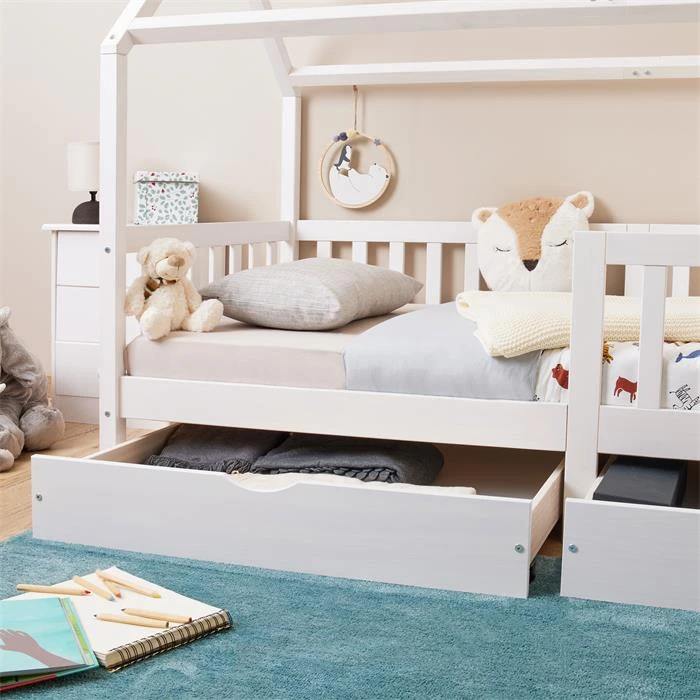 Hausbett NUNA In 90 X 200 Cm Aus Massiver Kiefer, Weiß 7 Hausbett NUNA In 90 X 200 Cm Aus Massiver Kiefer, Weiß – Bild 5