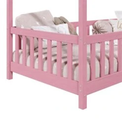 Hausbett LISAN In 90 X 200 Aus Massiver Kiefer In Rosa -Möbelhaus 71313 4