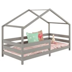Hausbett RENA In 90 X 200 Cm Mit Rausfallschutz In Grau