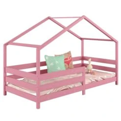 Hausbett RENA In 90 X 200 Cm Mit Rausfallschutz In Rosa