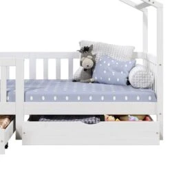 Hausbett ELEA In 90 X 200 Cm Aus Massiver Kiefer Mit Schubladen In Weiß -Möbelhaus 71331 5