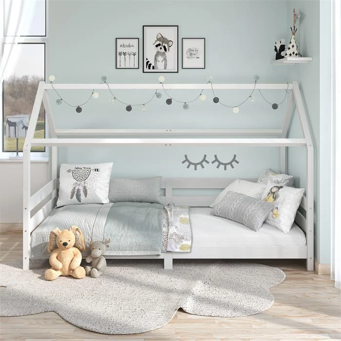 Hausbett FINA In 90 X 200 Cm Aus Massiver Kiefer In Weiß 4 Hausbett FINA In 90 X 200 Cm Aus Massiver Kiefer In Weiß – Bild 2