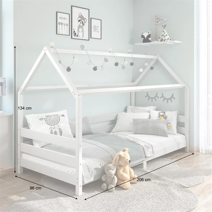 Hausbett FINA In 90 X 200 Cm Aus Massiver Kiefer In Weiß 5 Hausbett FINA In 90 X 200 Cm Aus Massiver Kiefer In Weiß – Bild 3