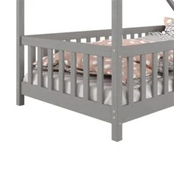 Hausbett CORA In 90 X 200 Cm Aus Massiver Kiefer Mit Rausfallschutz In Grau -Möbelhaus 71352 4