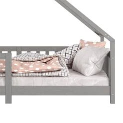 Hausbett CORA In 90 X 200 Cm Aus Massiver Kiefer Mit Rausfallschutz In Grau -Möbelhaus 71352 5