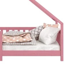 Hausbett CORA In 90 X 200 Cm Aus Massiver Kiefer Mit Rausfallschutz In Rosa -Möbelhaus 71353 5