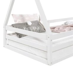 Hausbett SILA In 90 X 200 Aus Massiver Kiefer In Weiß -Möbelhaus 71361 4