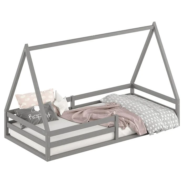 Hausbett SILA In 90 X 200 Aus Massiver Kiefer In Grau 7 Hausbett SILA In 90 X 200 Aus Massiver Kiefer In Grau – Bild 5