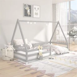 Hausbett SILA In 90 X 200 Aus Massiver Kiefer In Grau 11 Hausbett SILA In 90 X 200 Aus Massiver Kiefer In Grau -Möbelhaus 71362 AC2