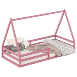 Hausbett SILA In 90 X 200 Aus Massiver Kiefer In Rosa -Möbelhaus 71363 2