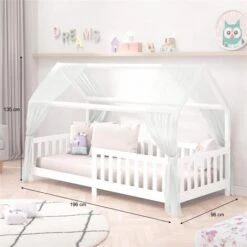 Hausbett NINA In 90 X 200 Aus Kiefer In Weiß -Möbelhaus 71371 AC2