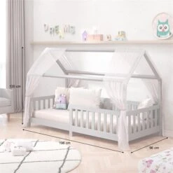 Hausbett NINA In 90 X 200 Aus Kiefer In Grau 10 Hausbett NINA In 90 X 200 Aus Kiefer In Grau -Möbelhaus 71372 AC2