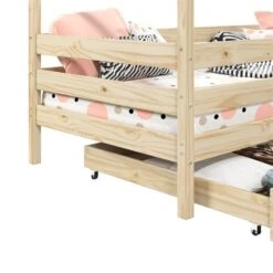 Hausbett ENA 90 X 200 Cm Mit Rausfallschutz Und Zwei Schubladen In Natur -Möbelhaus 71380 4