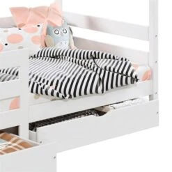 Hausbett ENA 90 X 200 Cm Mit Rausfallschutz Und Zwei Schubladen In Weiß -Möbelhaus 71381 6