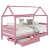 Hausbett CLIA In 90 X 200 Cm Aus Massiver Kiefer Mit 2 Schubladen In Rosa 2 Hausbett CLIA In 90 X 200 Cm Aus Massiver Kiefer Mit 2 Schubladen In Rosa -Möbelhaus 71393 0