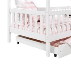 Hausbett ALVA In 90 X 200 Cm Aus Massiver Kiefer Mit Schubladen In Weiß -Möbelhaus 71401 4