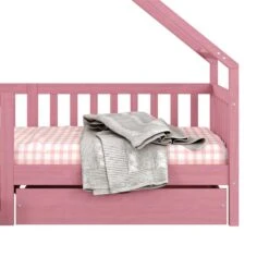 Hausbett ALVA In 90 X 200 Cm Aus Massiver Kiefer Mit Schubladen In Rosa -Möbelhaus 71403 5