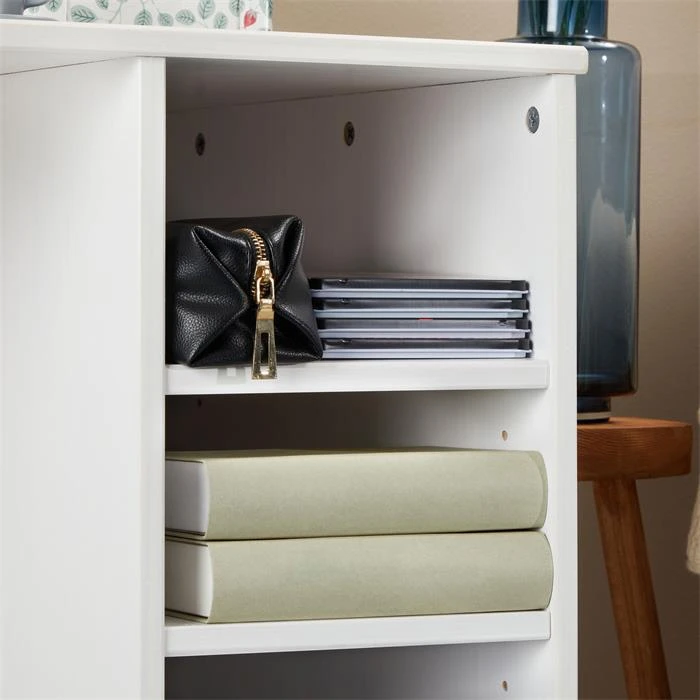 Schreibtisch LIAM Mit 3 Regalfächer Aus Kiefer Massiv In Weiß 6 Schreibtisch LIAM Mit 3 Regalfächer Aus Kiefer Massiv In Weiß – Bild 4