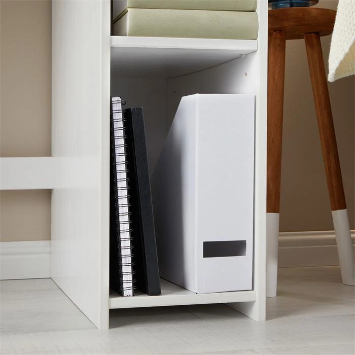 Schreibtisch LIAM Mit 3 Regalfächer Aus Kiefer Massiv In Weiß 7 Schreibtisch LIAM Mit 3 Regalfächer Aus Kiefer Massiv In Weiß – Bild 5