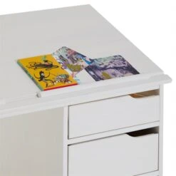 Kinderschreibtisch EMMA Aus Kiefer Massiv In Weiß, Neigungsverstellbar -Möbelhaus 7219 3