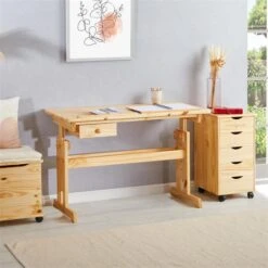 Kinderschreibtisch FLEXI Höhenverstellbar In Natur -Möbelhaus 7222 AC3