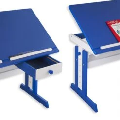 Kinderschreibtisch FLEXI Höhenverstellbar In Weiß/blau -Möbelhaus 7224 4