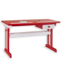 Kinderschreibtisch Weiß/rot FLEXI 10 Kinderschreibtisch Weiß/rot FLEXI -Möbelhaus 7225 2