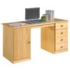 Schreibtisch MANAGER Aus Kiefer Mit 4 Schubladen, Natur