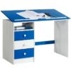 Kinderschreibtisch KEVIN Neigungsverstellbar Weiß/blau -Möbelhaus 7256 0