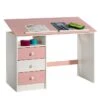 Kinderschreibtisch KEVIN Neigungsverstellbar Weiß/rosa -Möbelhaus 7258 0