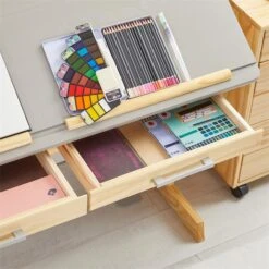 Kinderschreibtisch OLIVIA Aus Kiefer Mit Schubladen In Natur/grau -Möbelhaus 7267 AC5