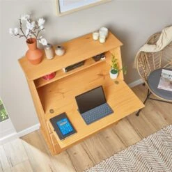 Sekretär GOMES Mit 3 Schubladen Und 2 Fächer Aus Kiefer Gebeizt -Möbelhaus 7271 AC3