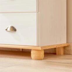 Sekretär GOMES Mit 3 Schubladen Und 2 Fächer Aus Kiefer Weiß/braun -Möbelhaus 7274 AC5