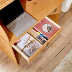 Sekretär TOM Mit 2 Schubladen, Rollladen Und 1 Tür Aus Massiver Kiefer Gebeizt -Möbelhaus 7276 AC6