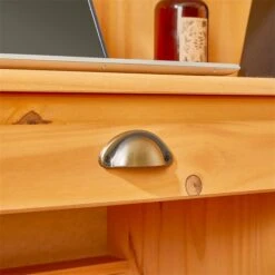 Sekretär TOM Mit 2 Schubladen, Rollladen Und 1 Tür Aus Massiver Kiefer Gebeizt -Möbelhaus 7276 AC8