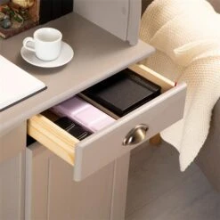 Sekretär TOM Mit 2 Schubladen, Rollladen Und 1 Tür Aus Massiver Kiefer In Grau -Möbelhaus 7277 AC6