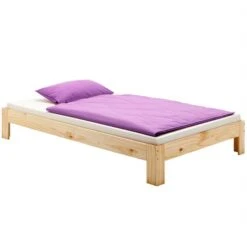 Futonbett Thomas 90 X 190 Cm Natur Lackiert