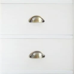 Schreibtisch LANA Aus Kiefer In Weiß Mit 5 Schubladen Und Muschelgriffen 13 Schreibtisch LANA Aus Kiefer In Weiß Mit 5 Schubladen Und Muschelgriffen -Möbelhaus 7281 AC6