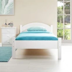 Massivholzbett MARIE EInzelbett 90 X 190 Cm Kiefer Weiß -Möbelhaus 73003 AC1