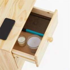 Nachttisch RONDO Aus Kiefer Mit 2 Schubladen, In Natur -Möbelhaus 8001 4