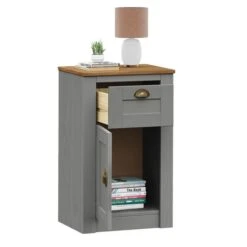 Nachttisch BOLTON Mit 1 Schublade, Kiefer In Grau/braun -Möbelhaus 80166 2