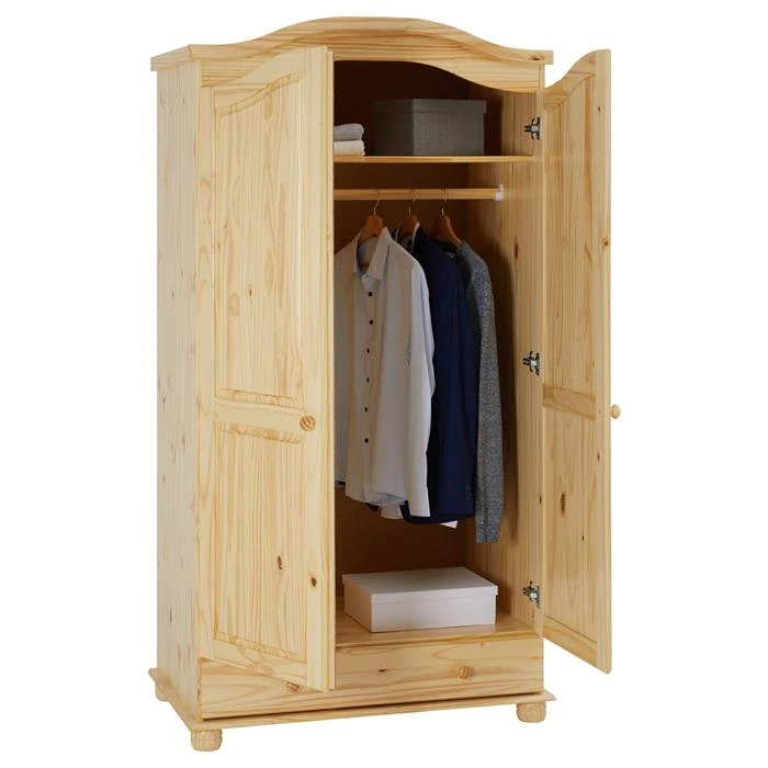 Kleiderschrank BERGEN Mit 2 Türen, Kiefer Natur 5 Kleiderschrank BERGEN Mit 2 Türen, Kiefer Natur – Bild 3