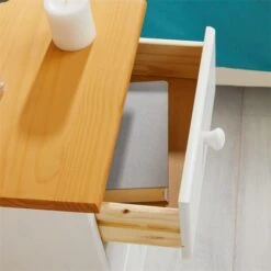 Nachttisch RONDO Mit 3 Schubladen, Kiefer In Weiß/braun -Möbelhaus 8110 AC4