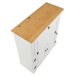 Weinschrank TEQUILA, Kiefer Massiv Weiß/braun, Mexiko Möbel -Möbelhaus 81266 4 N