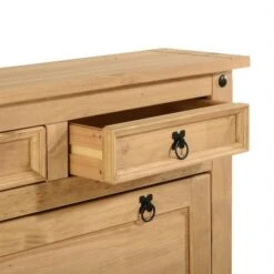 Schuhschrank TEQUILA, Kiefer Massiv, 2 Klappen Und Schubladen, Mexiko -Möbelhaus 81315 4