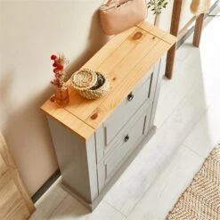 Schuhkipper TEQUILA Mit 2 Klappen Grau/braun, Mexiko -Möbelhaus 81323 AC3