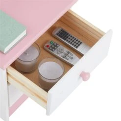 Nachttisch RONDO Aus Kiefer, In Weiß/rosa -Möbelhaus 8201 4