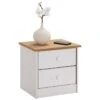 Nachttisch RONDO Aus Kiefer Mit 2 Schubladen, In Weiß/braun -Möbelhaus 8210 0